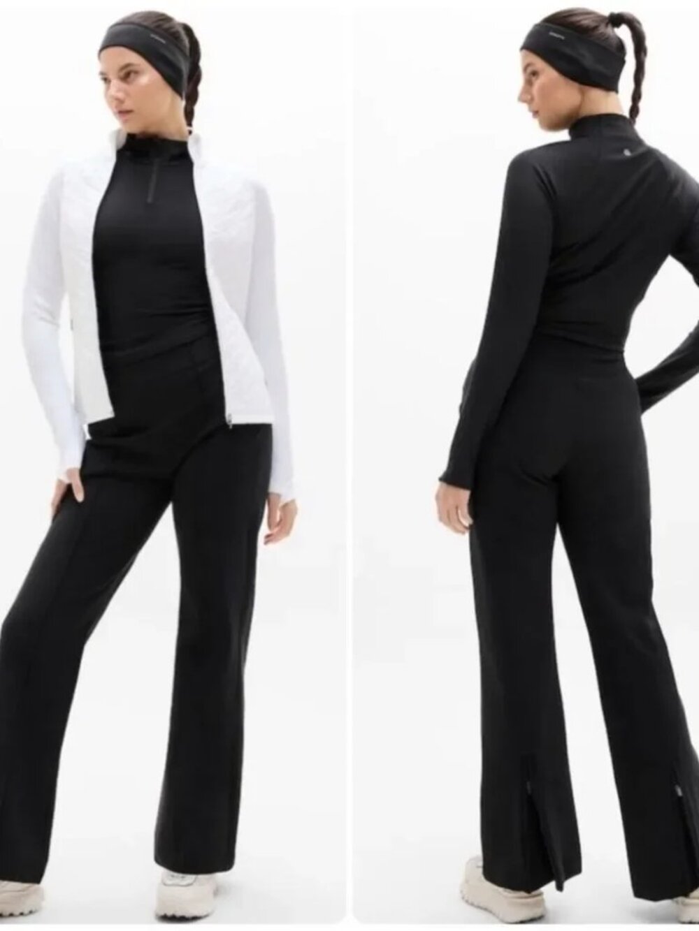 NEW! ATHLETA GLACIER STRETCH BOOTCUT SNOW PANTS SKI PANTS ZIPPER HEM sz 10